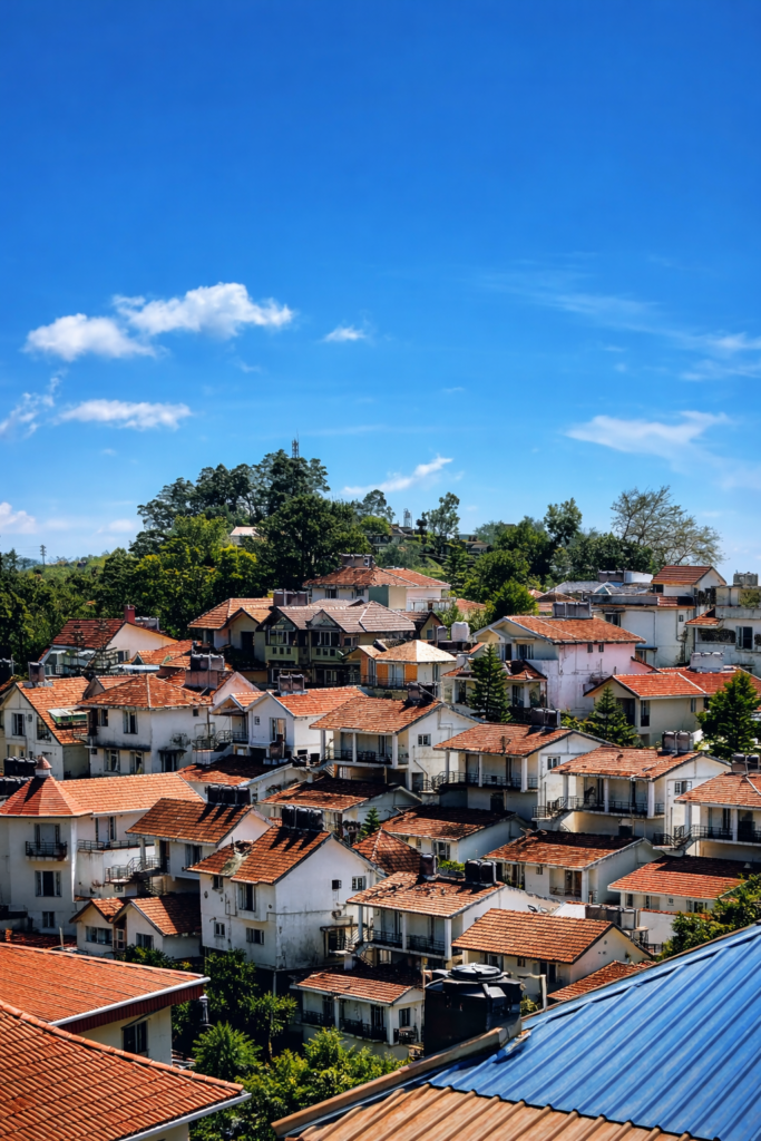 charming hillside neighborhood in daylight